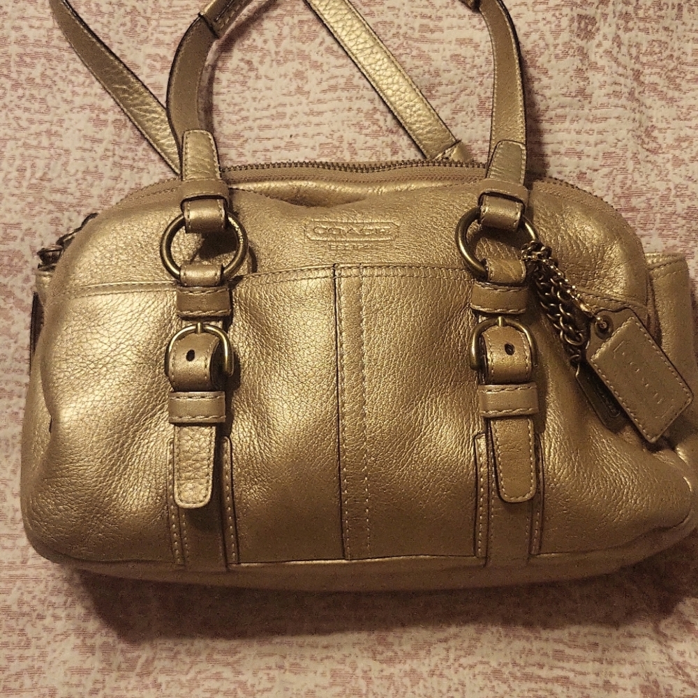 COACH Soho Metallic Champagne Gold Penelope Shoulder Bag